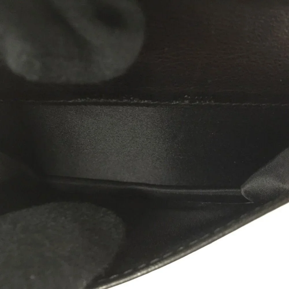 Christian Dior Enamel Cannage Card Case Black